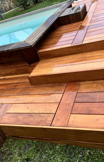 Réalisation d'une terrasse sur terrain en pente en Seine-et-Marne