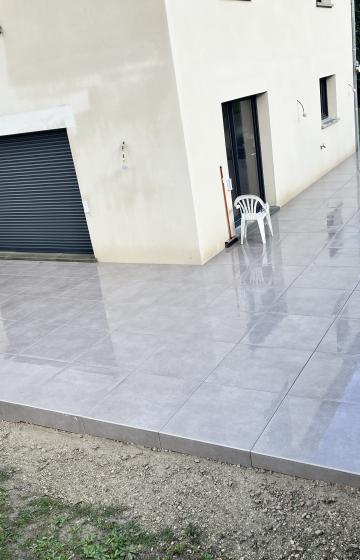 terrasse grès cérame sur plots seine et Marne