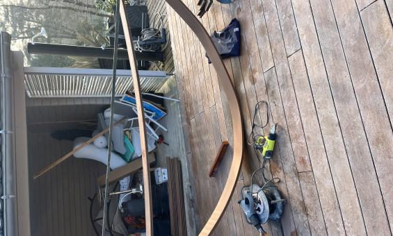 Terrasse technique avec jupe cintrée intérieure
