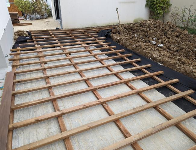 pose de terrasse en bois exotique Île de France