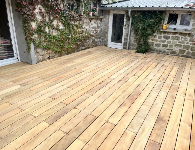 création d'une terrasse en bois exotique en Seine et Marne 77